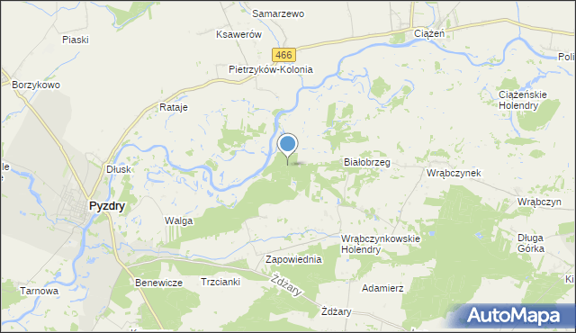 mapa Białobrzeg Ratajski, Białobrzeg Ratajski na mapie Targeo
